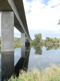 Bascara River Fluvia and AVE railway bridge