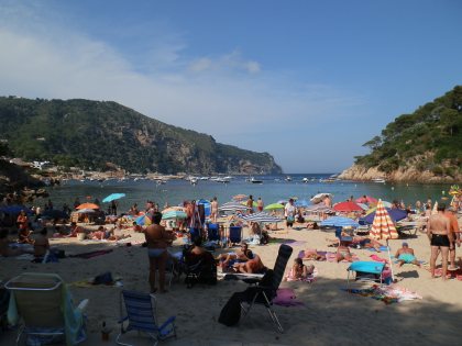 Aiguablava beach on the Costa Brava in the late afternoon