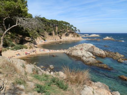 South beaches of Cala Estreta between Cap Roig and Castell