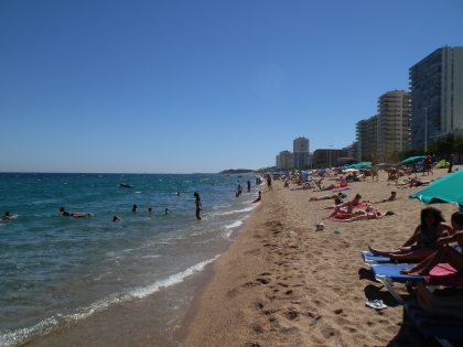 Beach at the Platja dAro Costa Brava along the strip