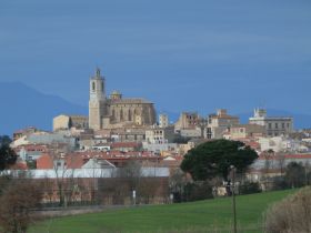 Llagostera town from Sant Llorenc Costa Brava