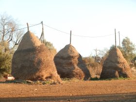 Traditional haystacks at Santa Susanna de Peralta Costa Brava