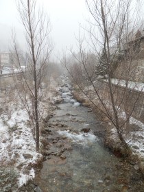 River Ter at Setcases with snow