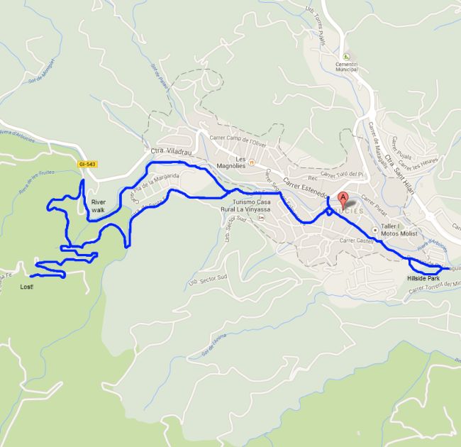 Walking route for Arbucies and woods close to Montseny