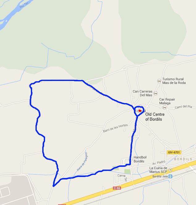Walking route for Bordils