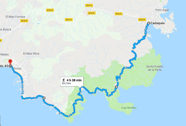 Walking route Cadaques to Roses GR92